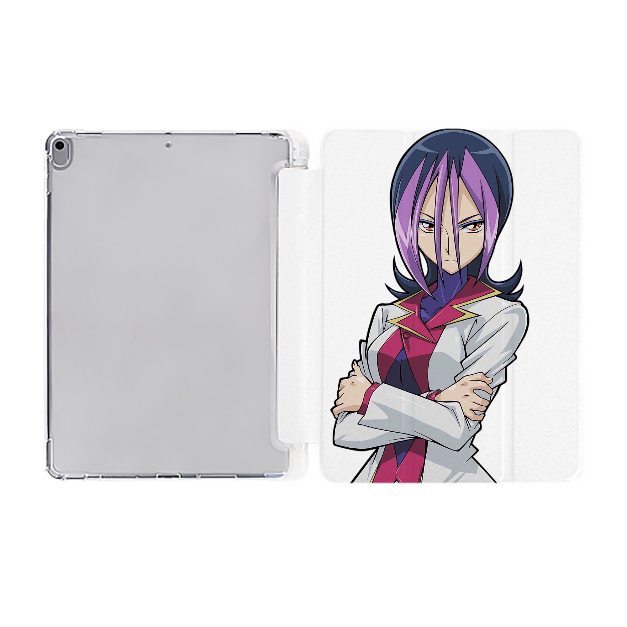 （画像用） 遊☆戯☆王 Yu-Gi-Oh! IPad ケース ペン収納付き 三つ折りスタンド PUレザー×シリコン 対応機種9.5/10.5/10.9インチ